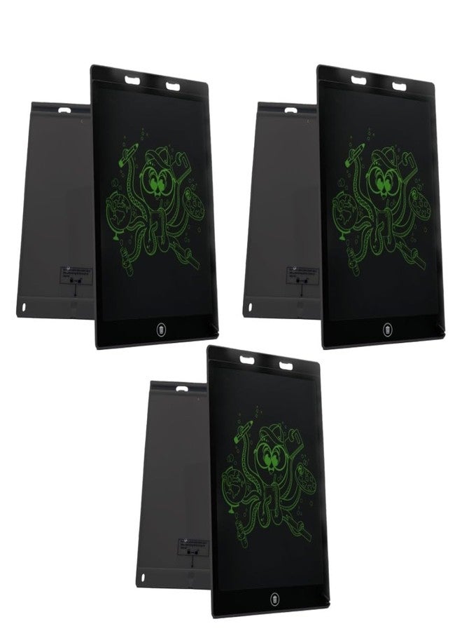 Tinytotem 3-Pack 12-Inch LCD Writing Tablets for Kids - Digital Electronic Drawing & Writing Pads with Magic Slate, Rough Pad, and Pen - Perfect for Boys & Girls (Black)